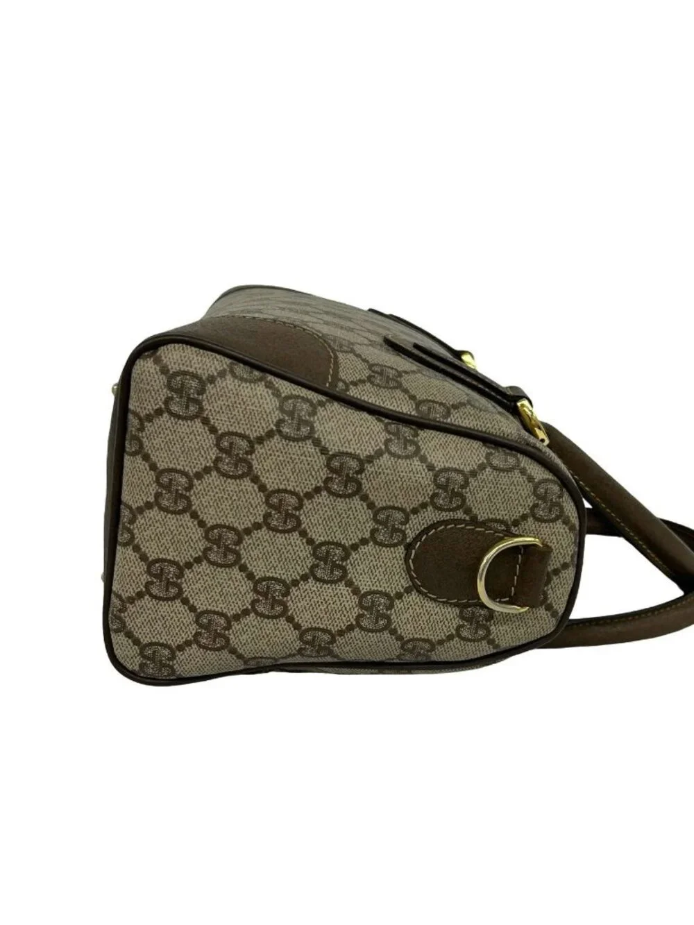 Gucci GG Pattern Logo Interlocking G Leather 2-Way Shoulder Bag Brown